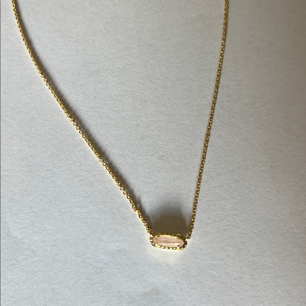 Kendra Scott Emma 14K Gold Adjustable Pendant Necklace | 19” | Rose Quartz
